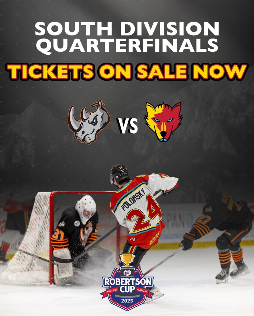 New Mexico Ice Wolves are hosting the El Paso Rhinos in the quarterfinals